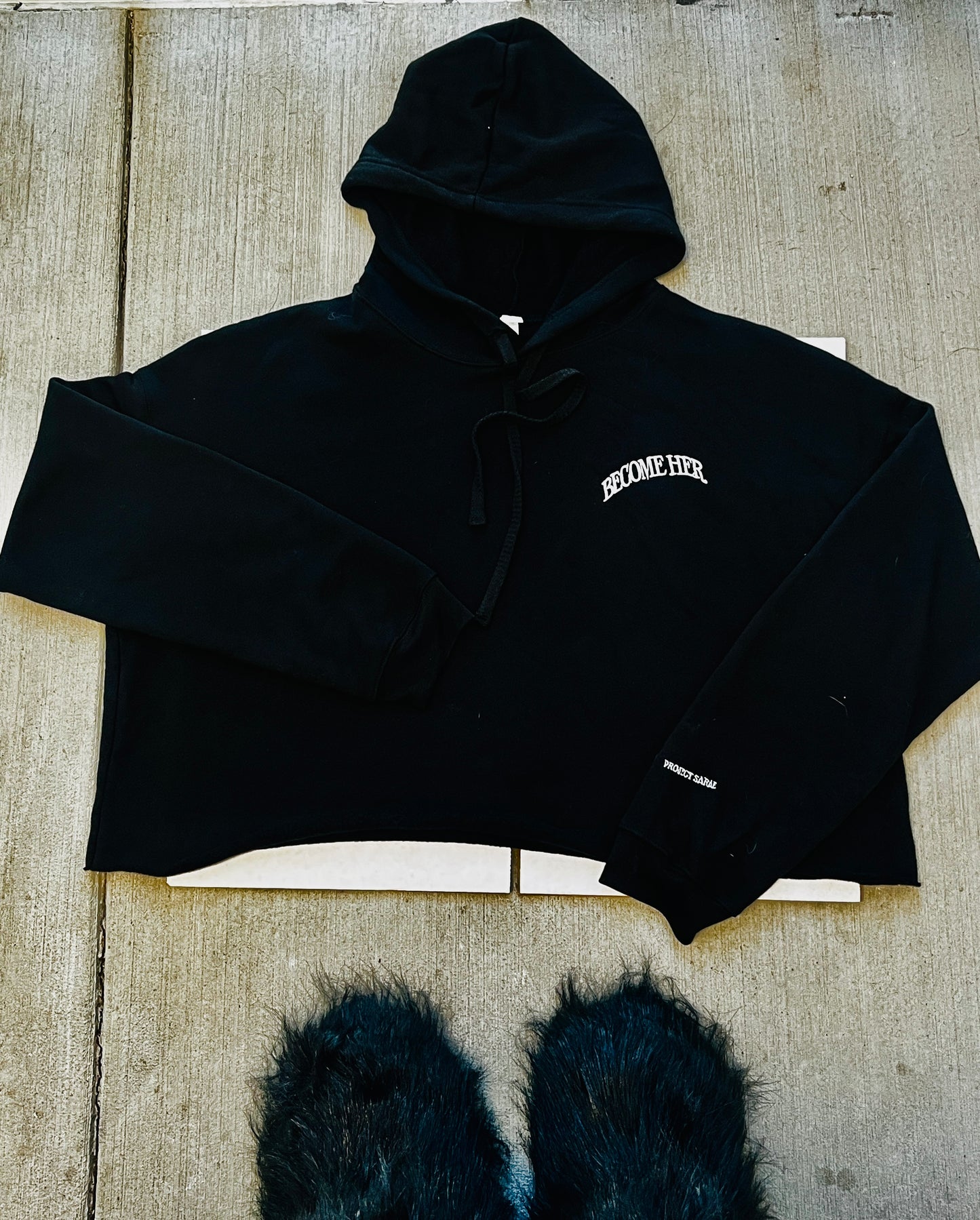 BECOME HER CROPPED HOODIE