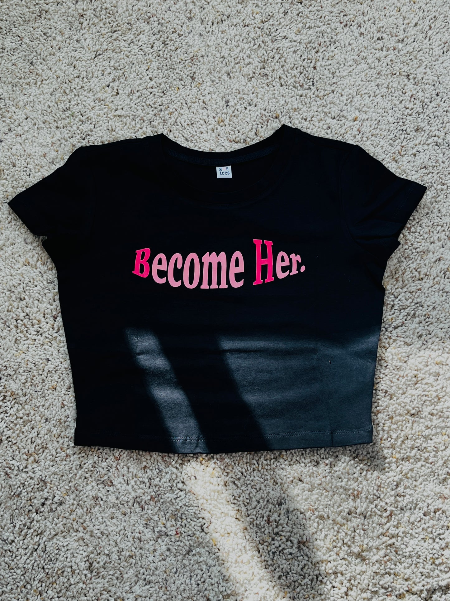 BECOME HER BLACK CROPPED TEE