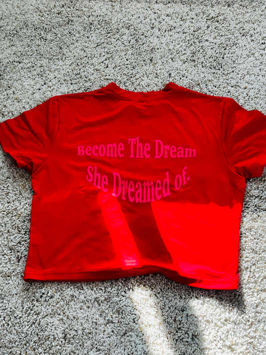 BECOME HER RED CROPPED TEE