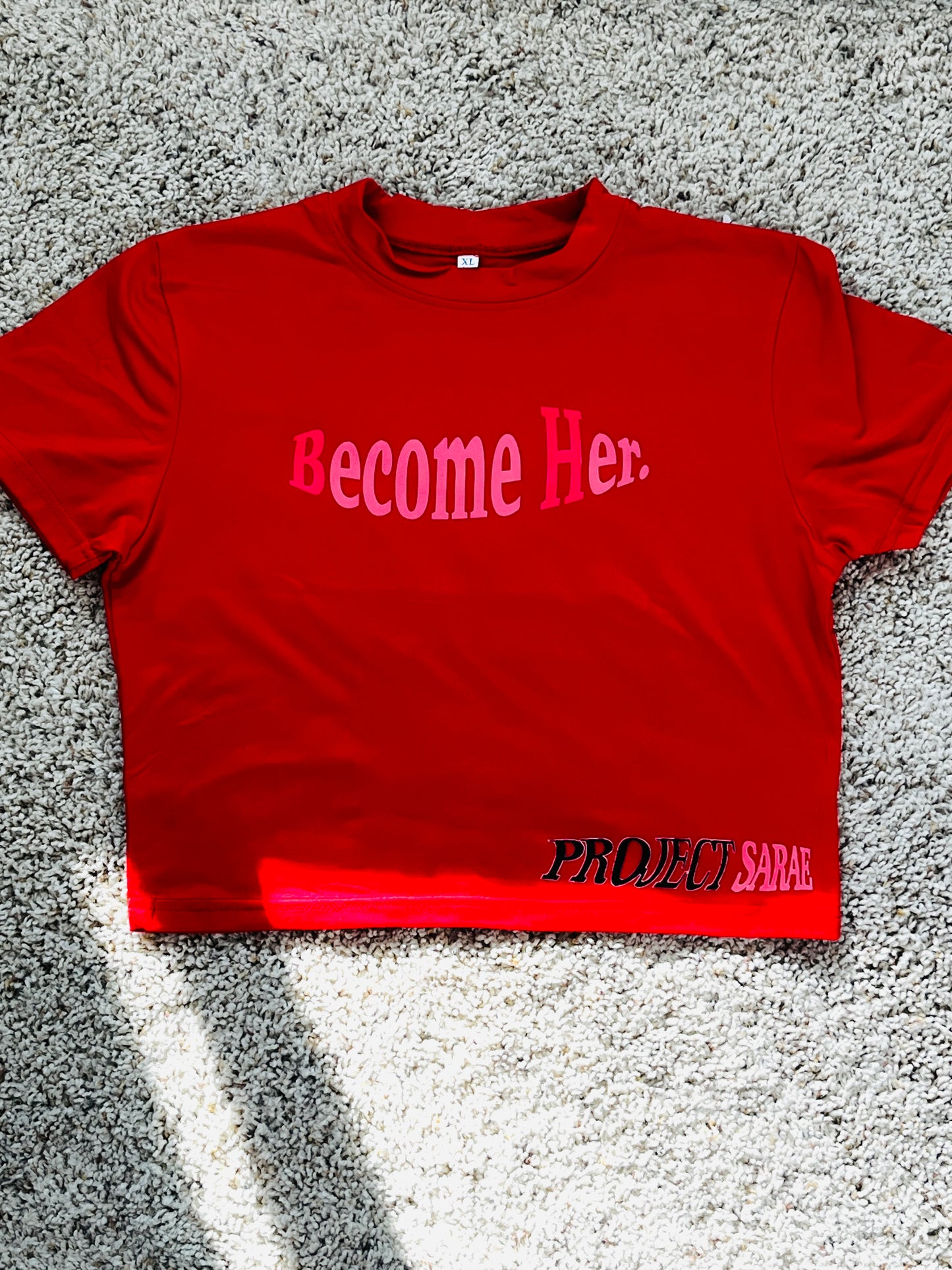BECOME HER RED CROPPED TEE